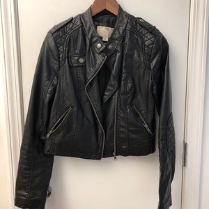 Faux Leather Moto Jacket